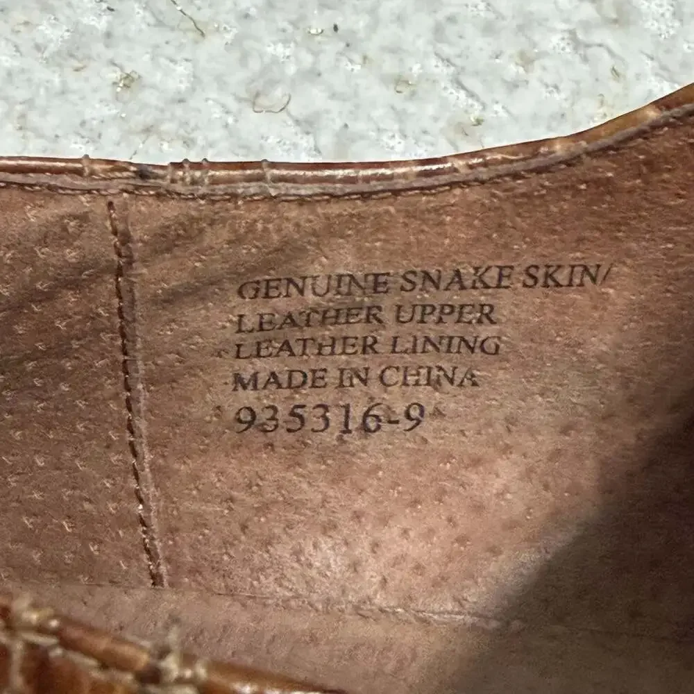 Giorgio Brutini Brown Two-Tone Genuine Snake Skin Square Toe Lace-Up Dress Shoes